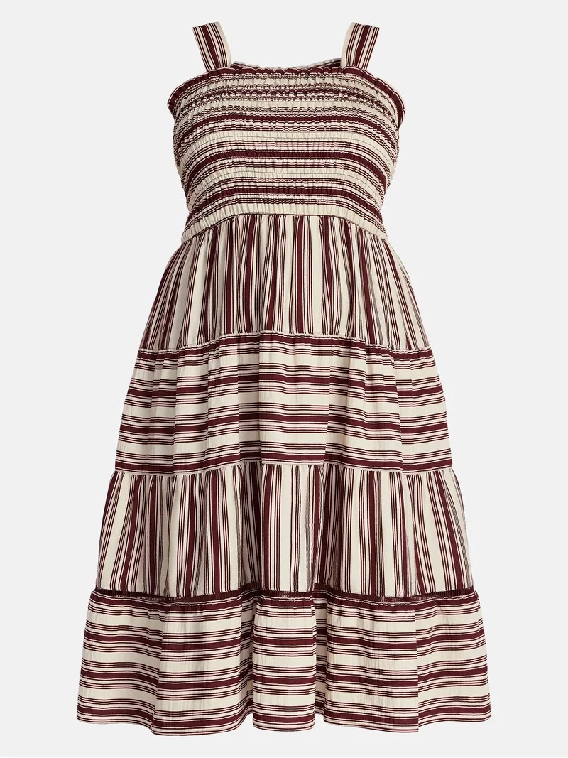 Terra and Sky Women's Plus Sleeveless Midi Tiered Dress, Sizes 0X-5X | Walmart (US)