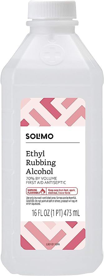 Amazon Brand - Solimo 70% Ethyl Rubbing Alcohol First Aid Antiseptic, 16 Fluid Ounces | Amazon (US)