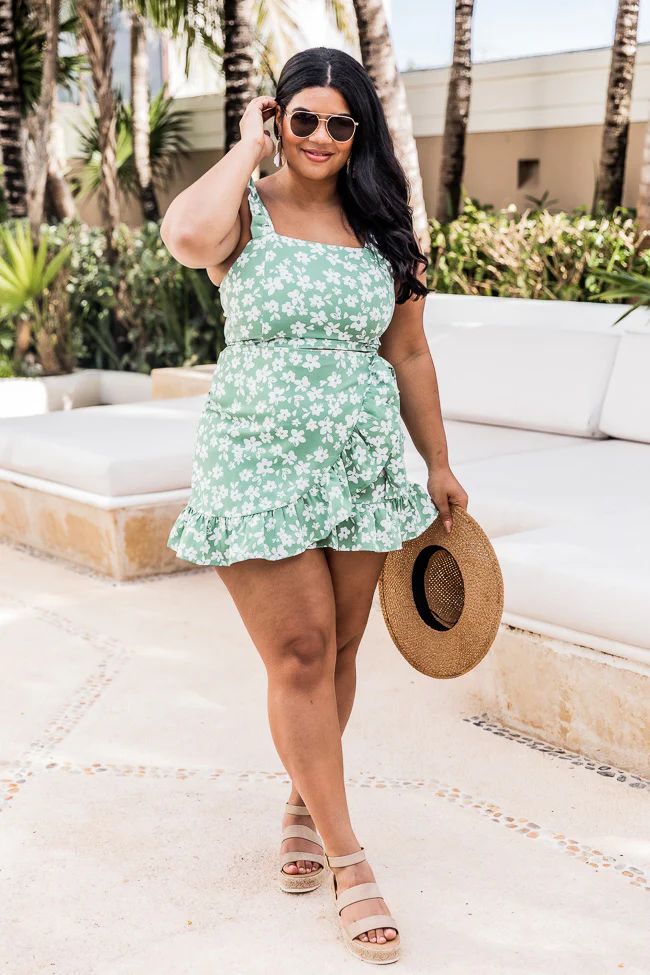 Meant To Be Two Piece Green Floral Set | The Pink Lily Boutique
