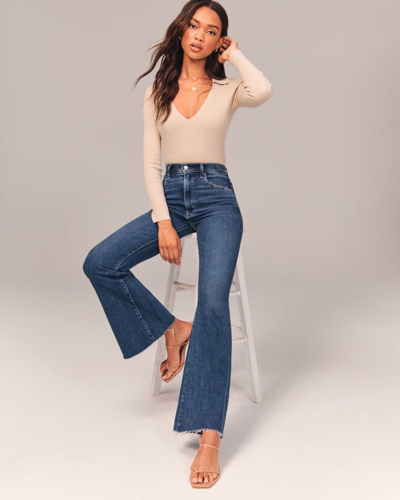 Women's Ultra High Rise Flare Jeans | Women's Bottoms | Abercrombie.com | Abercrombie & Fitch (US)