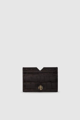 Calli Card Holder Embossed - Dark Brown | Anine Bing