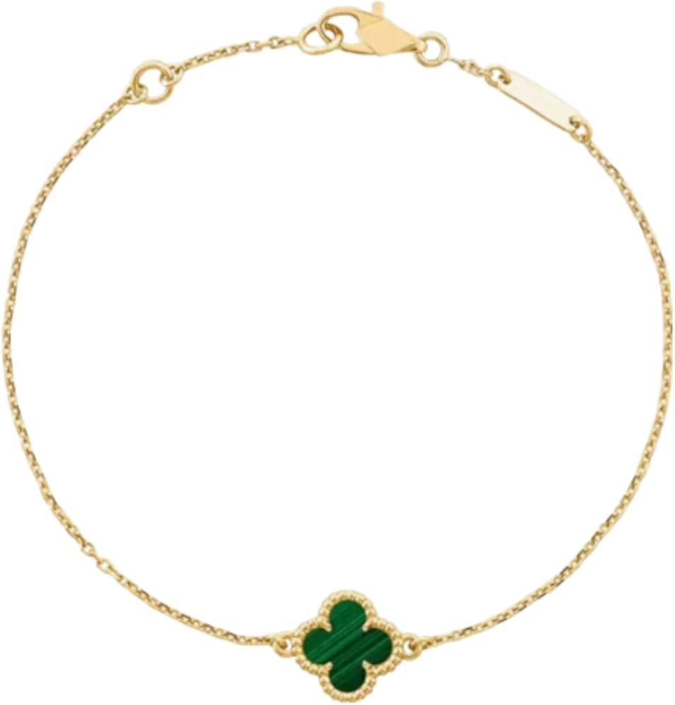 Four Leaf Clover Bracelet for Woman 18K Gold Plated | Women Friend Gift Adjustable Jewelry | Posi... | Amazon (US)