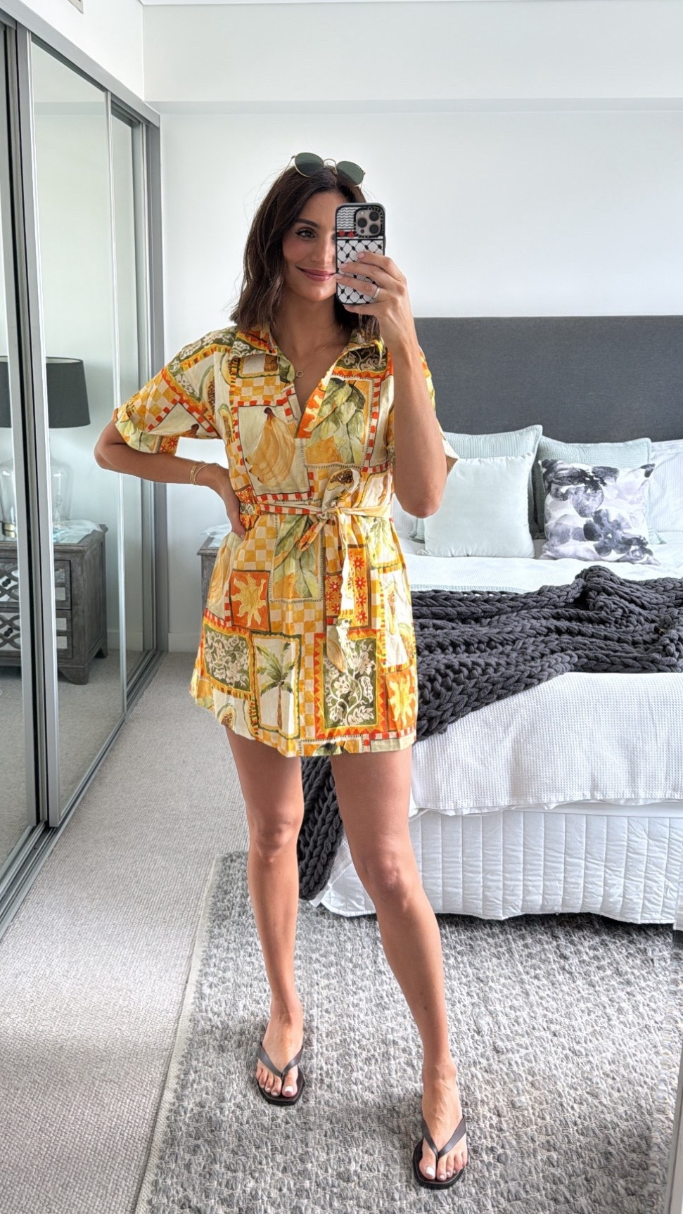 Wearing size 12 in dress 😍. How nice is the pattern?! Size 11 in thongs xx 

#LTKspring #LTKaustralia #LTKmidsize