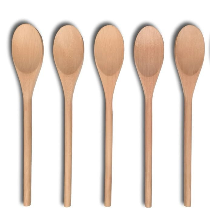 5 PCS Wooden Spoons for Cooking, 12 inch Soup Spoons for Eating, Mixing Stirring Tasting Food, lo... | Amazon (US)