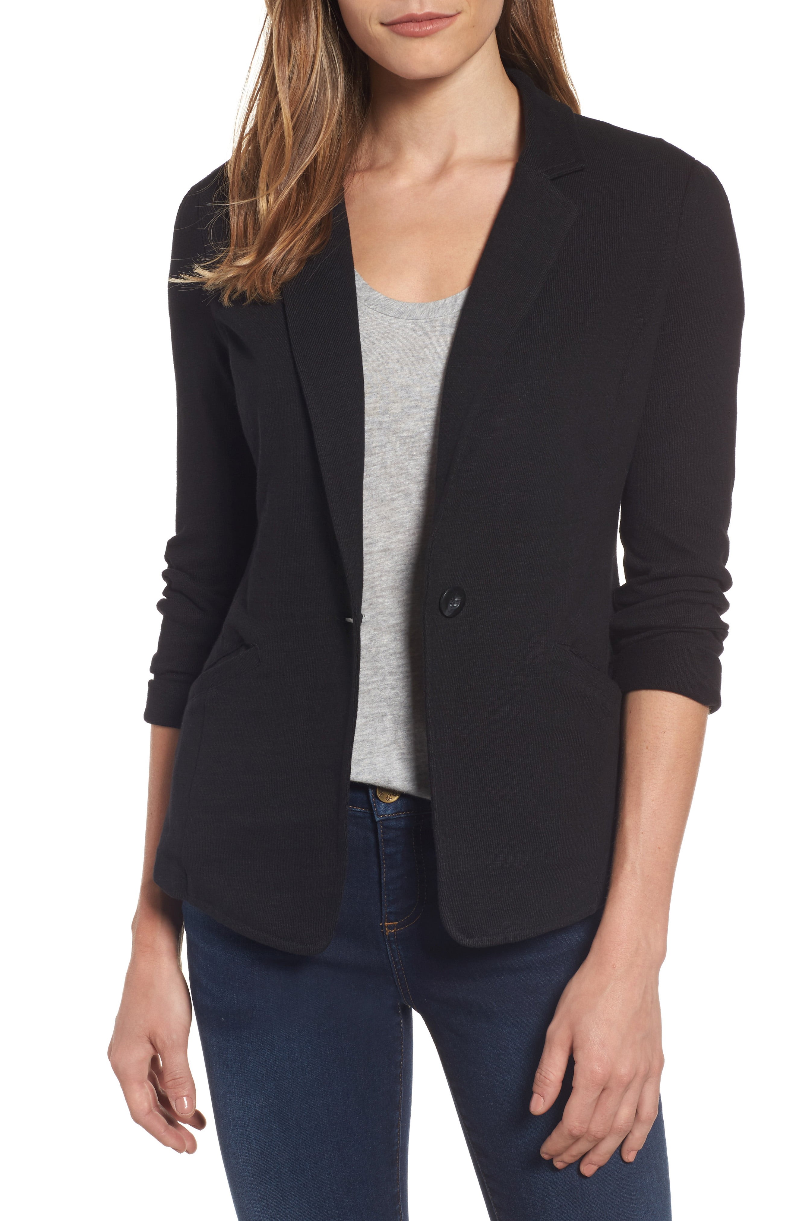 Knit One-Button Blazer | Nordstrom