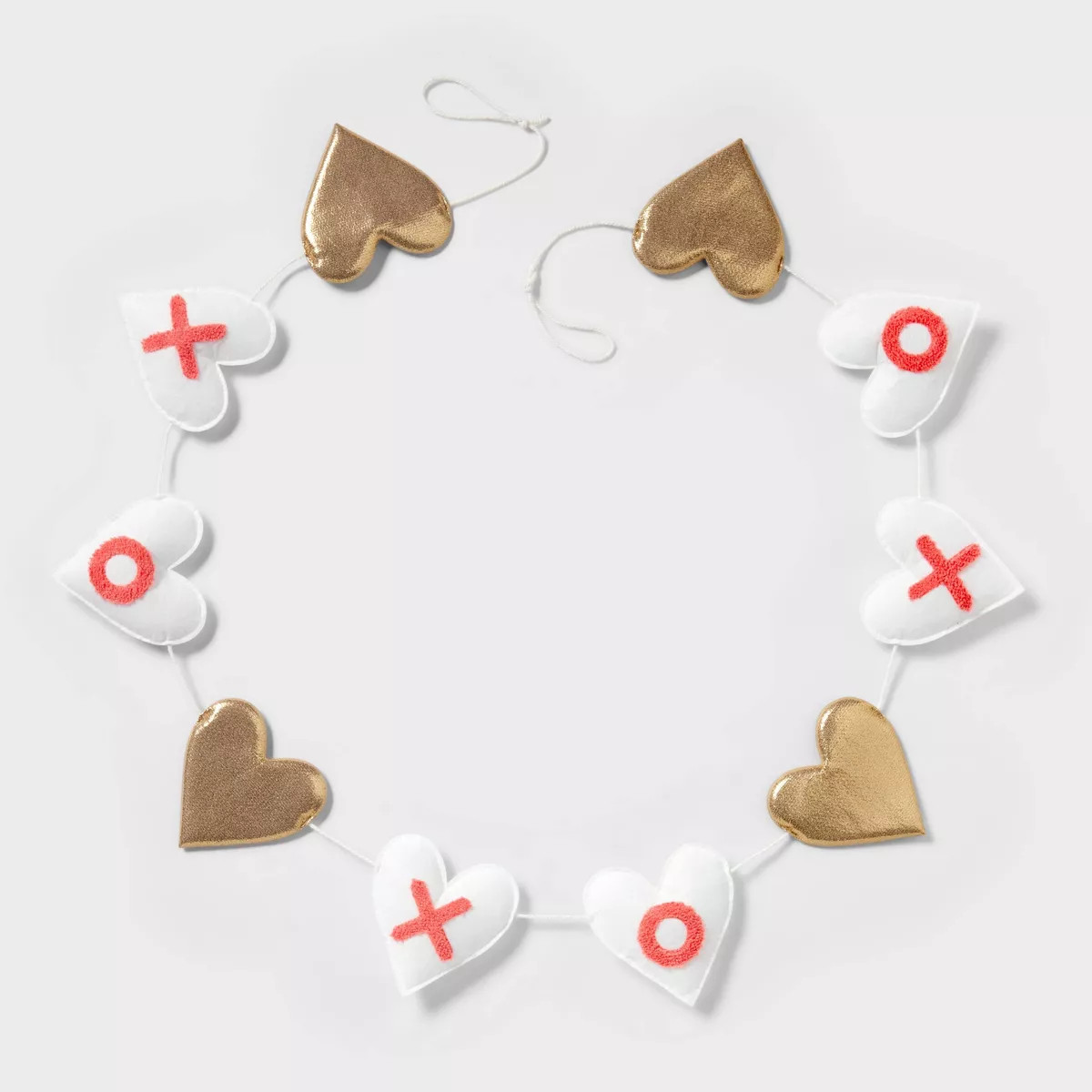 72" Valentine's Day Heart Wall Garland Decor Metallic Gold/White/Pink - Spritz™ | Target