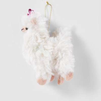 Fluffy Alpaca Christmas Tree Ornament White - Wondershop™ | Target