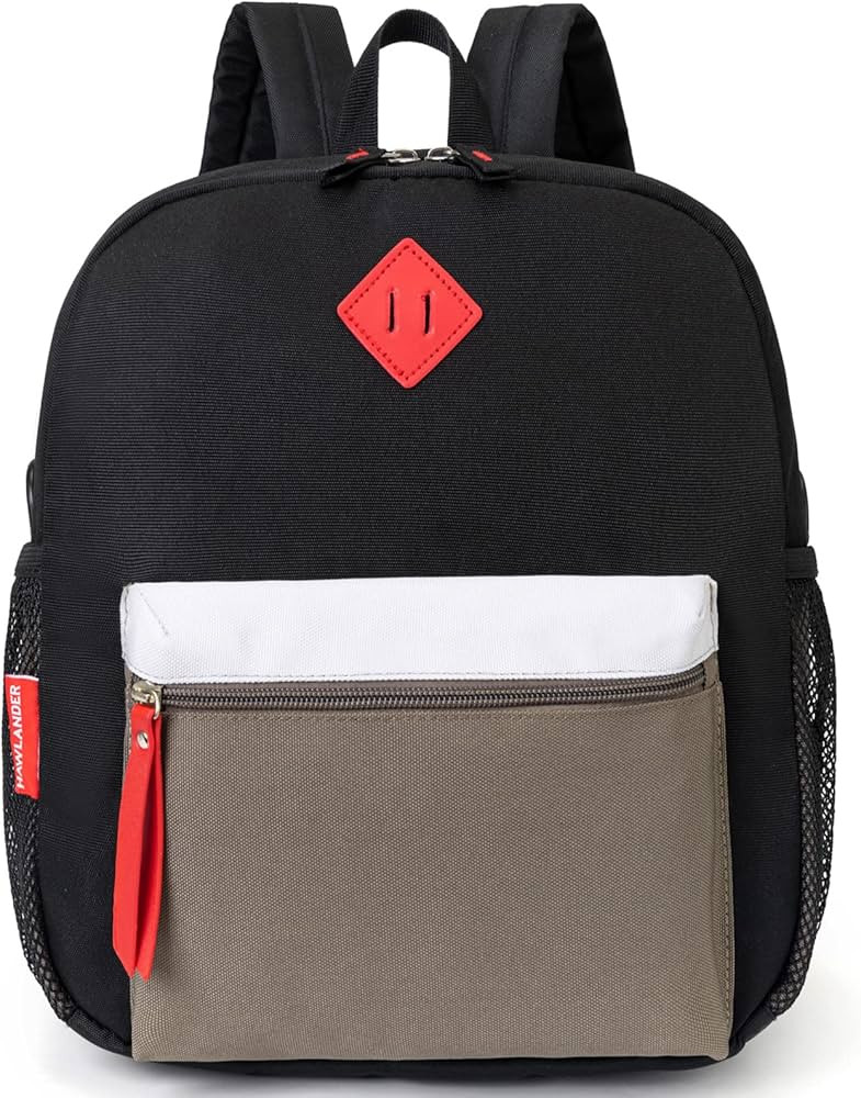 HawLander Preschool Kids Backpack, 12 inch Toddler Backpacks for Boys with Chest Strap, Black Gre... | Amazon (US)