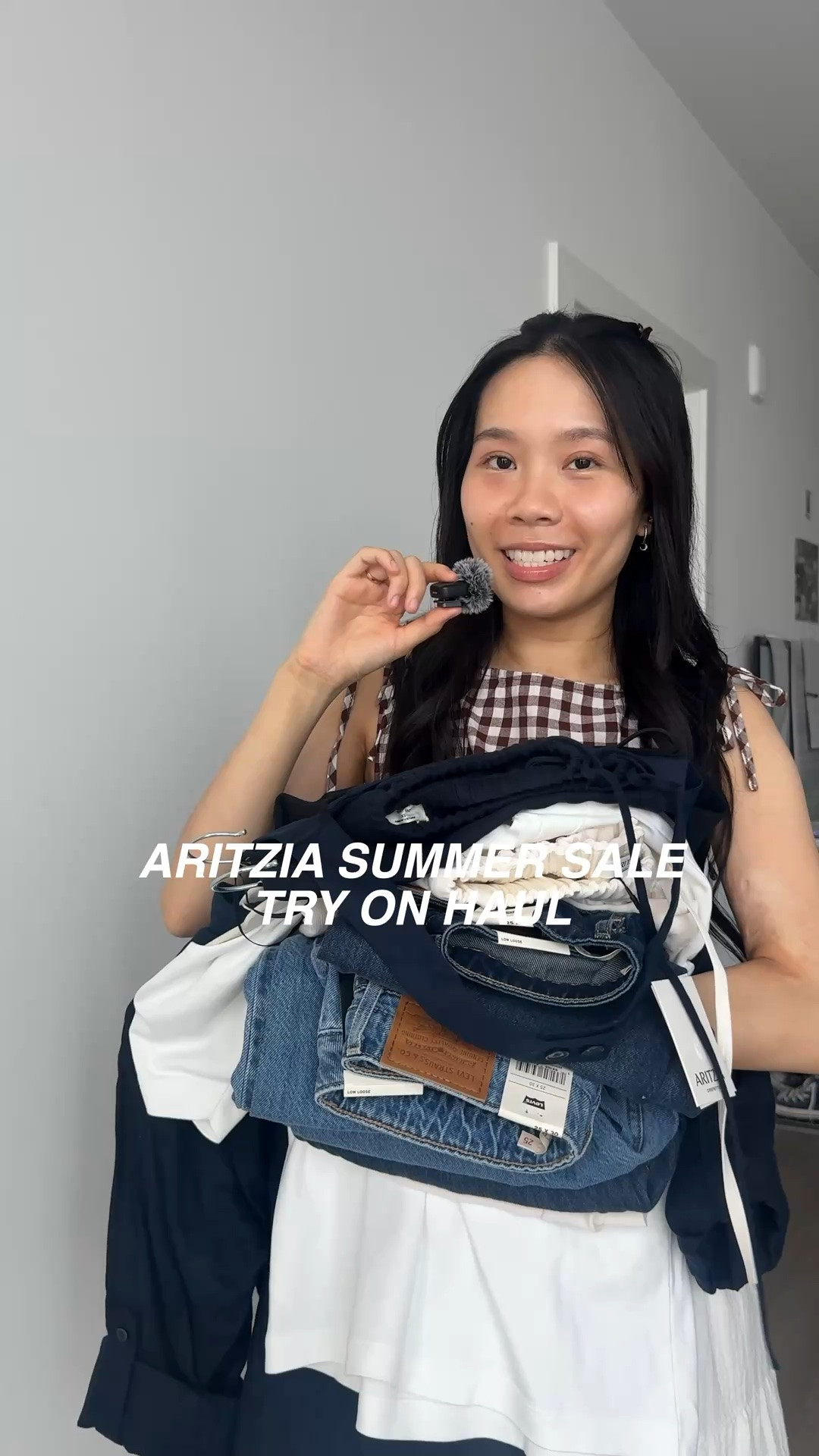 aritzia summer sale try on haul 

Altar bustier - 2XS - Black + Light Birch
Whisper Linen Top - 2XS - Admiral 
Artisan Linen Pants - XS - Admiral 
Portofino Linen Shirt - S - Admiral 
Script Top - XS - White
Lodge Crepette Pants - S - Short - Black
Lodge Crepette Pants - XS - Short - Light Birch 
Aritzia Best-Ever Ankle Sock 5-Pack
Levi's Low Loose Jean - 25 - Lost In Translation
Levi's Low Loose Jean - 25 - Good Grades
Function Tee - S - White 

What I’m wearing:
Klassy Network Tiered Cotton Maxi Skirt - XS - White
Cider Gingham Tank Top - 0 - Coffee 

 #LTKootd #LTKSaleAlert #LTKPetite