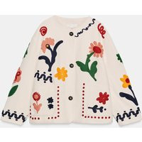 Zara - Floral Embroidered Jacket - Ecru - Xl - Woman | Zara US