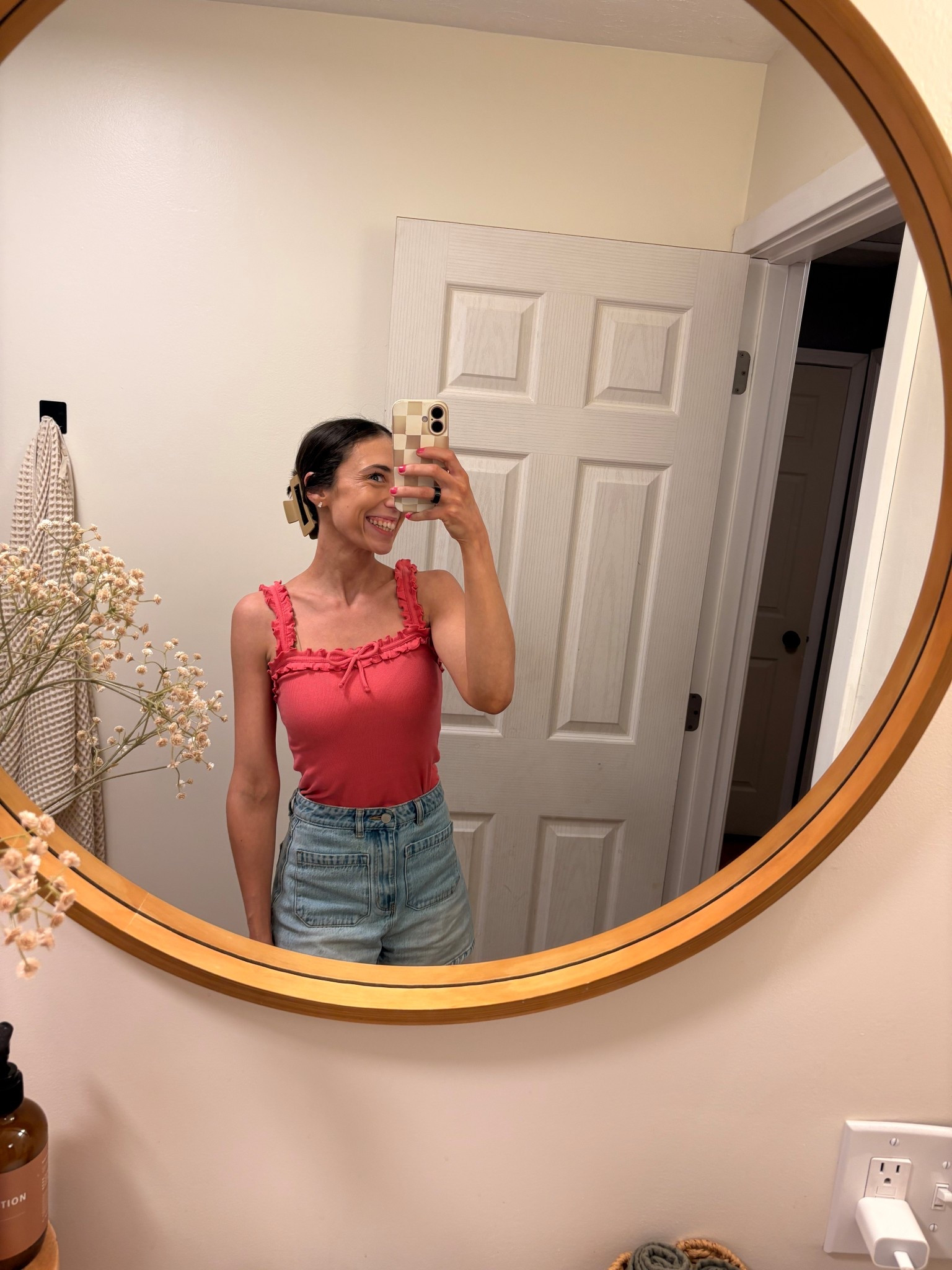 The cutest spring and summer outfit! 🩷💐😍 I’ll be wearing this on repeat all spring and summer long! Plus this cute ruffle bow tank is on major SALE! 

#LTKBeauty #LTKootd #LTKSpringSale