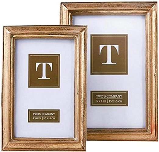 Two's Company Set of 2 Gold Leaf Photo Frames | Amazon (US)