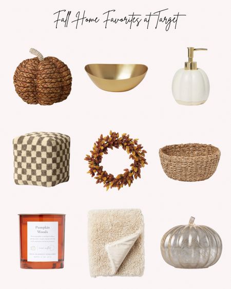 Fall Home Favorites at Target. Pumpkins, indoor decor, candles, soap dispensers, wreaths, baskets, cozy blankets, bowls, autumn, pouf, faux fur, neutrals 

#LTKHoliday #LTKSeasonal #LTKhome