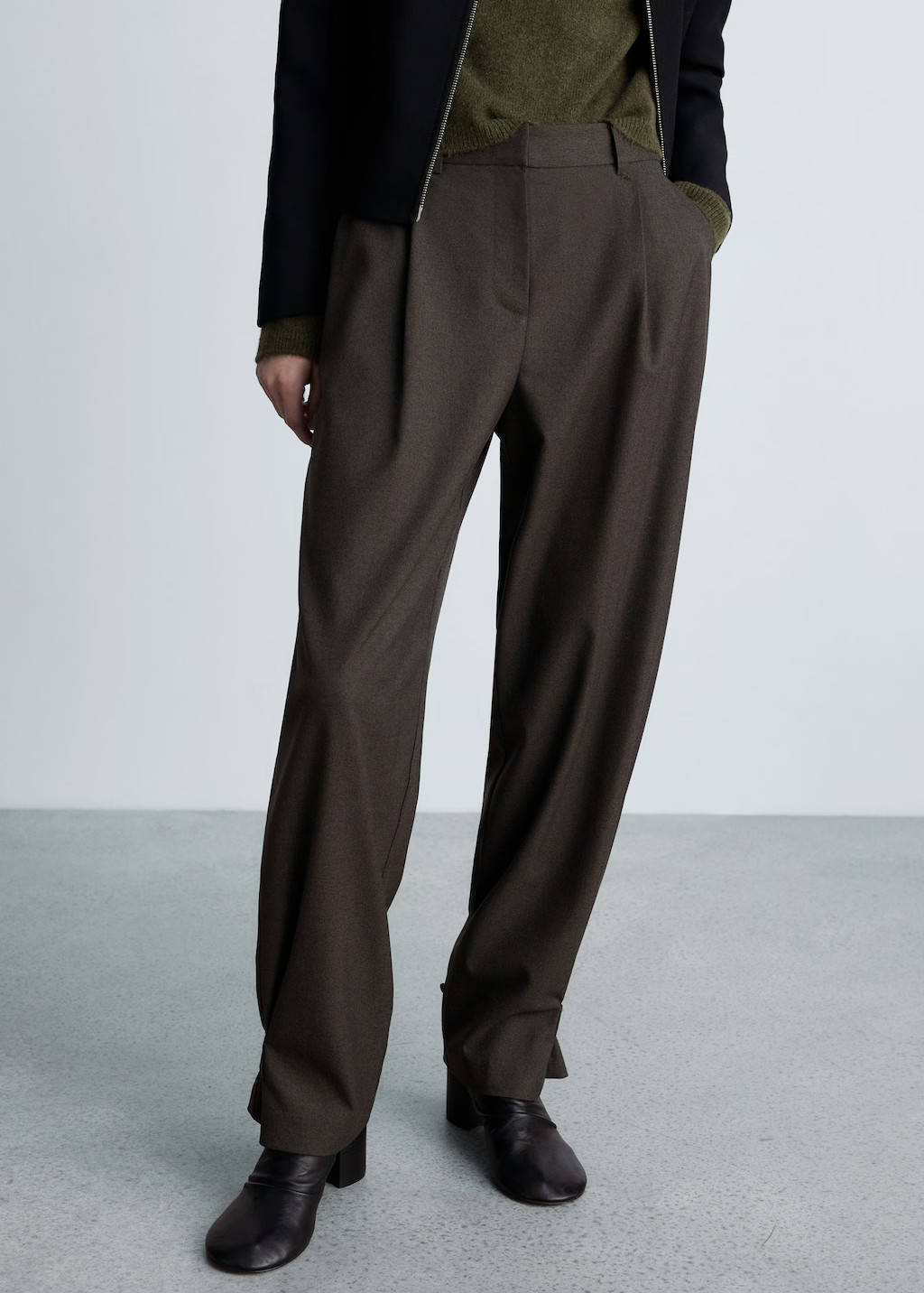 Buttoned-hem wideleg pants | Mango (US/MX/AU)