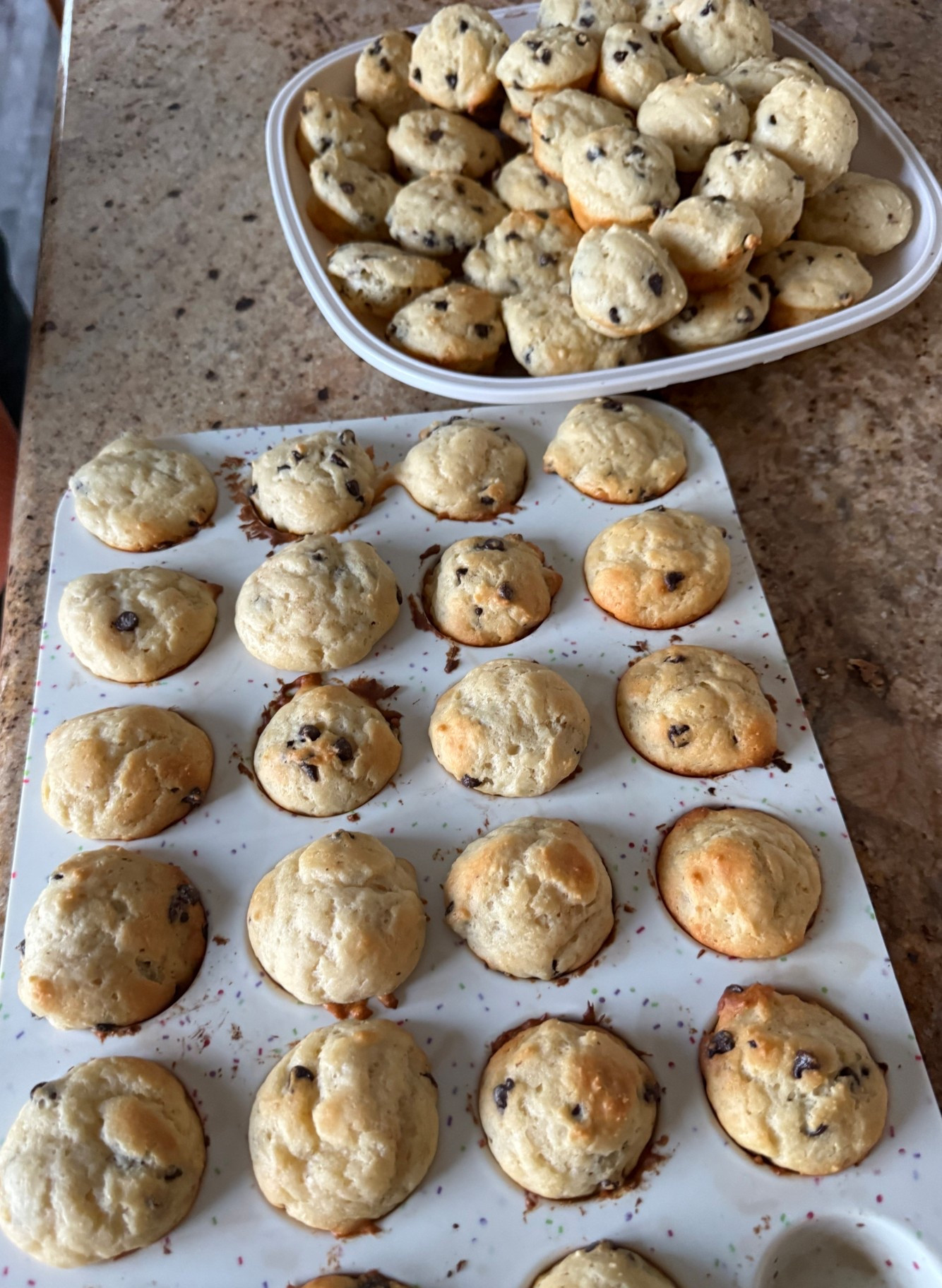 Quick & easy Greek yogurt muffins!  Restocking our snack supply.  Love this silicone mini muffin pan and storage set!  

#LTKfoodie #LTKHome #LTKdayinmylife