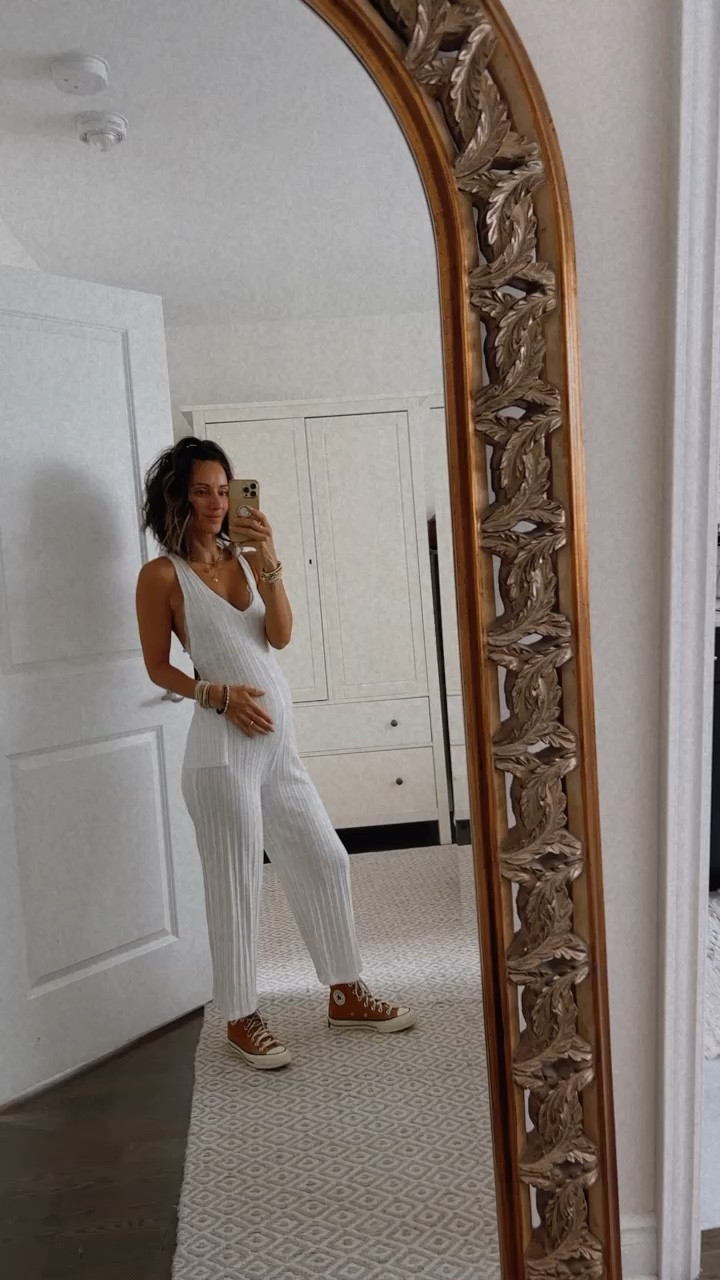 Here’s a similar onesie. Add a belt to cinch in the waist or accentuate the bump. 

#LTKstyletip