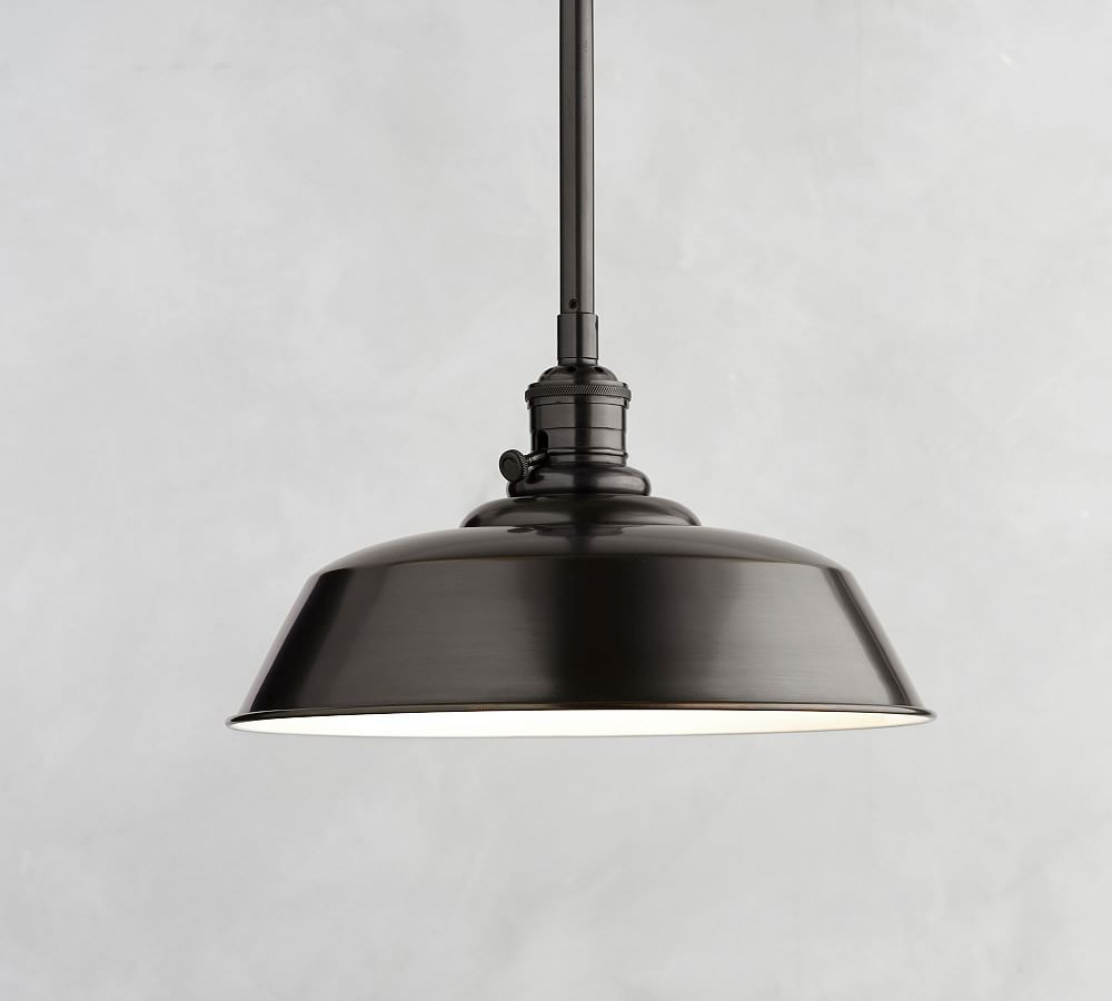 Farmhouse Bronze Metal Hood Pendant with Bronze Rod | Pottery Barn (US)