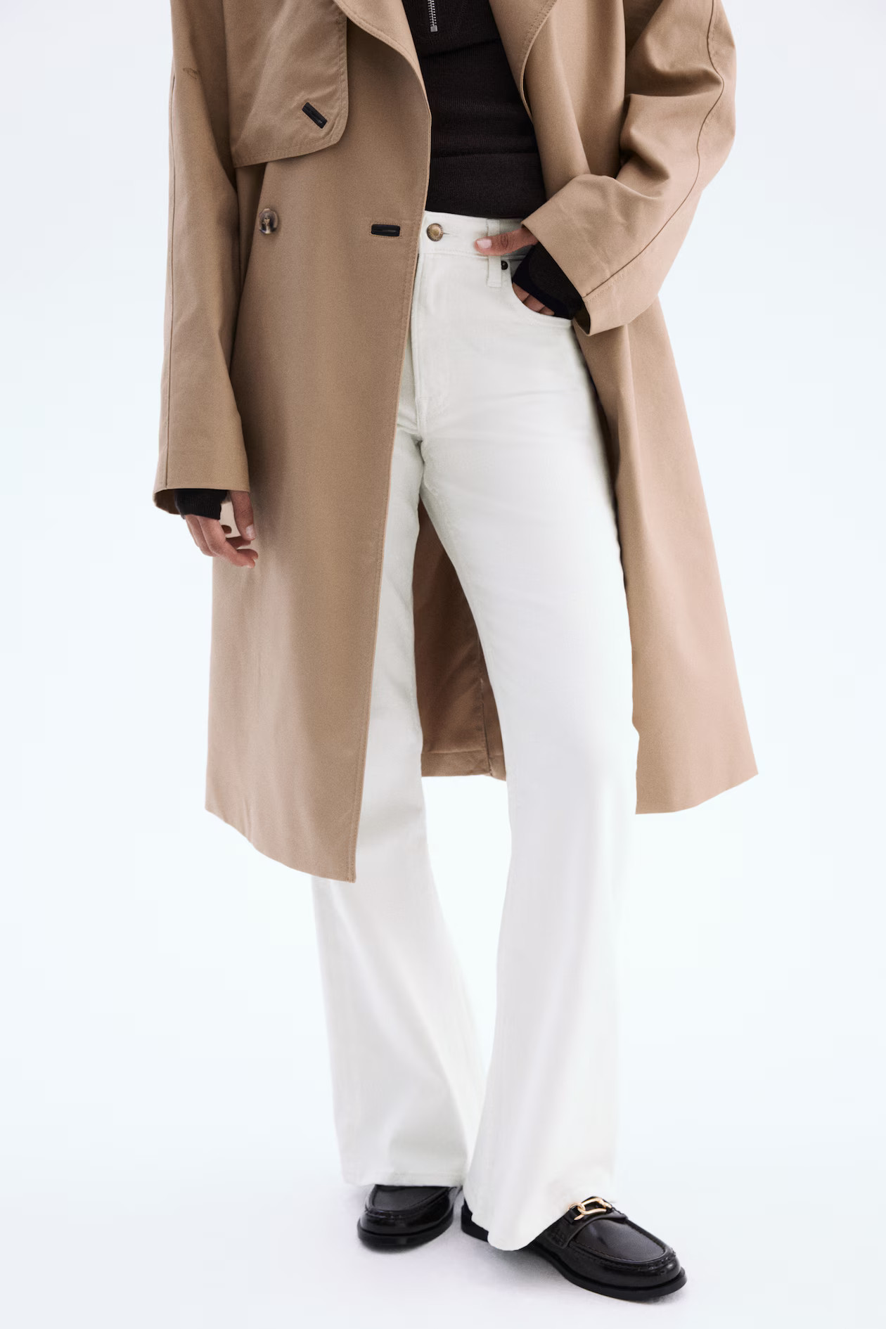 Flared High Jeans - White - Ladies | H&M US | H&M (US + CA)
