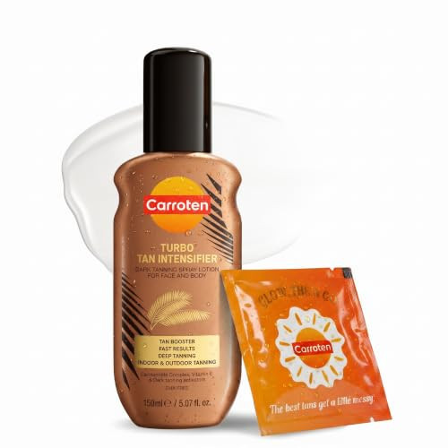 Carroten Turbo Tan Intensifier, Tanning Primer, 5 oz + Wipe | Amazon (US)