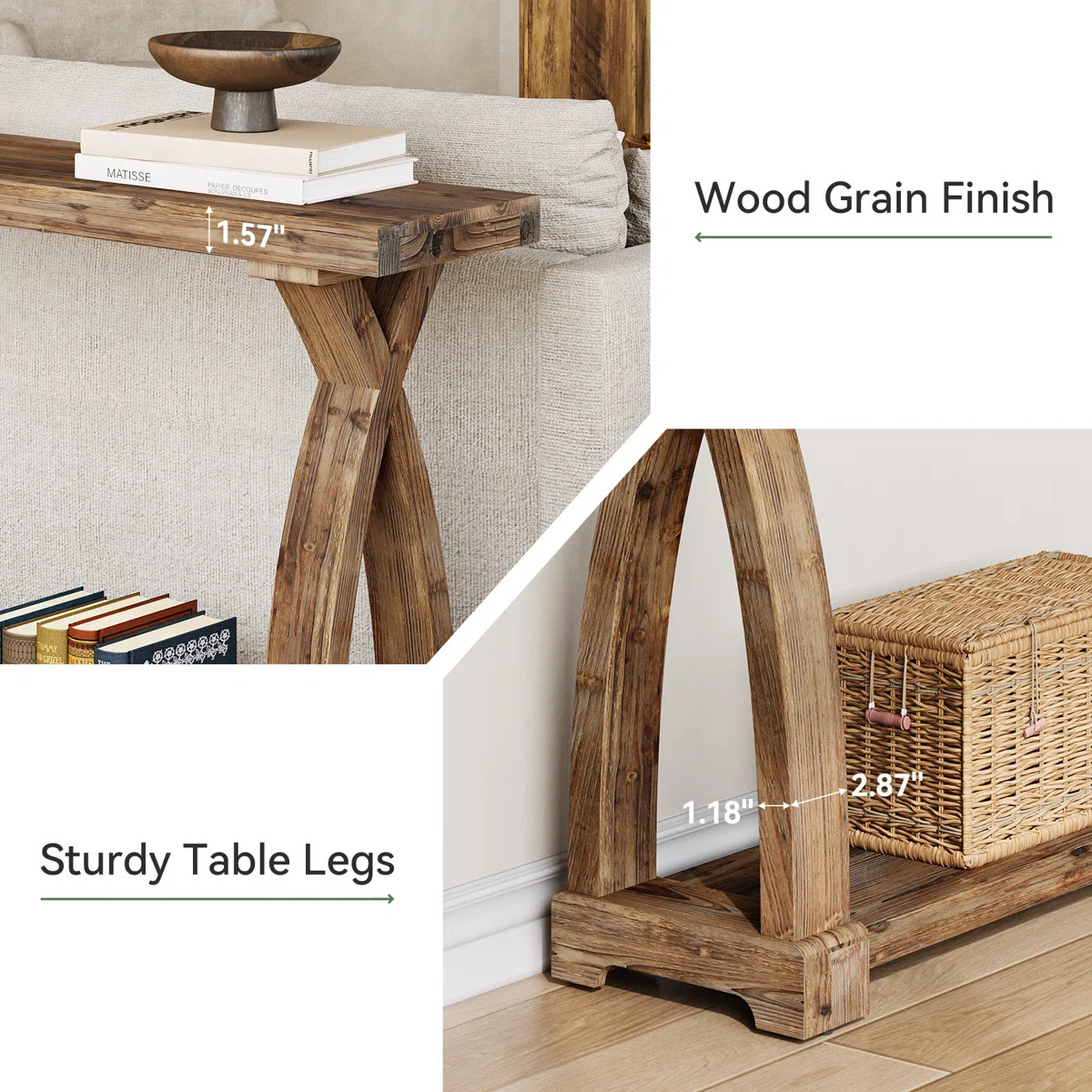 63” Solid Wood Console Table | Wayfair North America