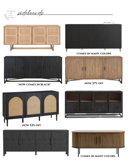 Modern sideboard black. Wooden sideboard rustic. Light wood sidebaord rattan. Reeded sidebaord brown. Credenza modern. 

#LTKFind #LTKhome #LTKsalealert