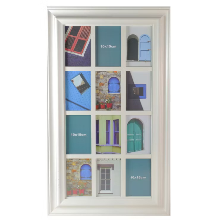 Northlight 29" Ivory Weathered Windowpane Collage Picture Frame for 4" x 6" Photos | Target