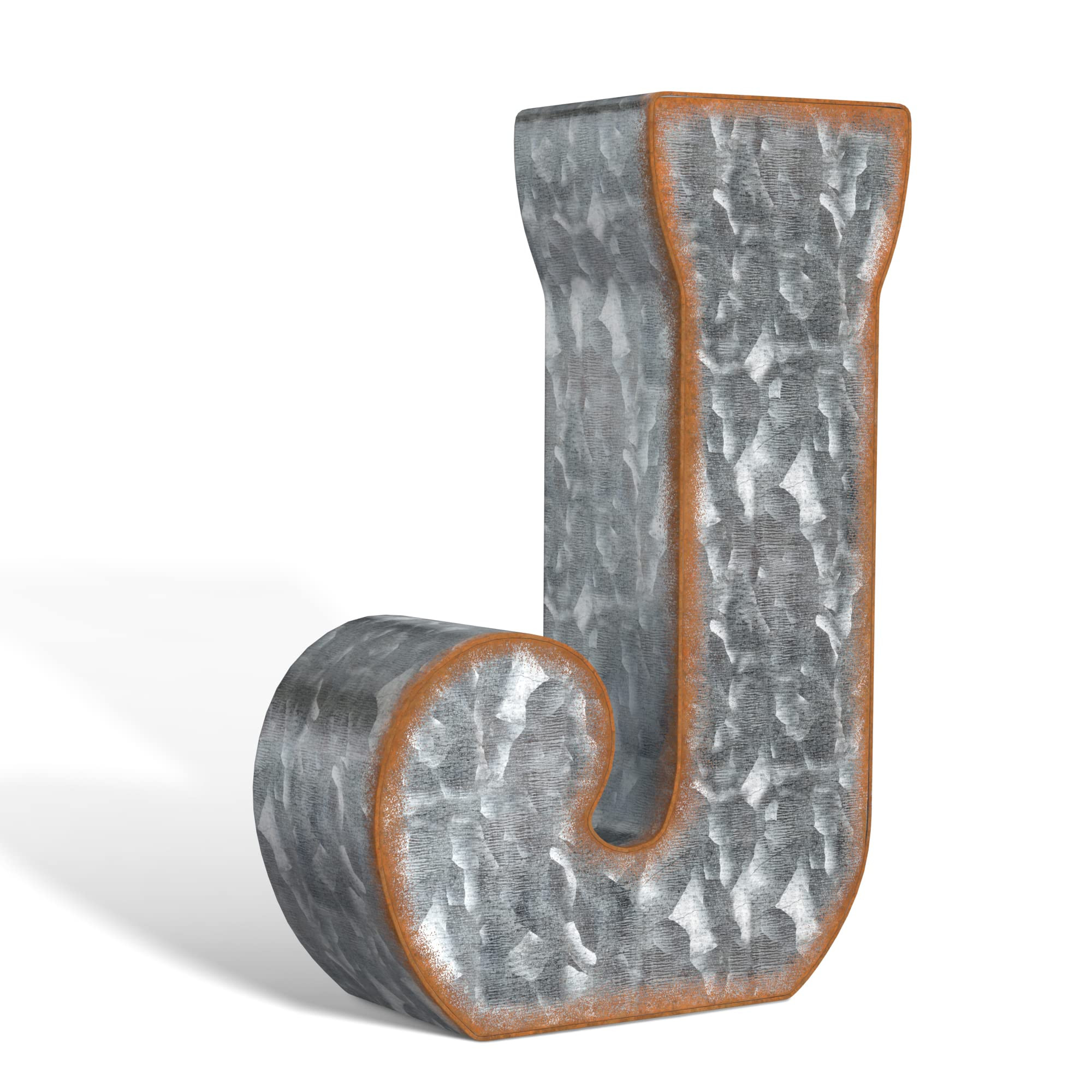 CraftyCrocodile 7" Galvanized Metal Letters for Wall Decor - 3D Letter J for Hanging & Free Stand... | Amazon (US)