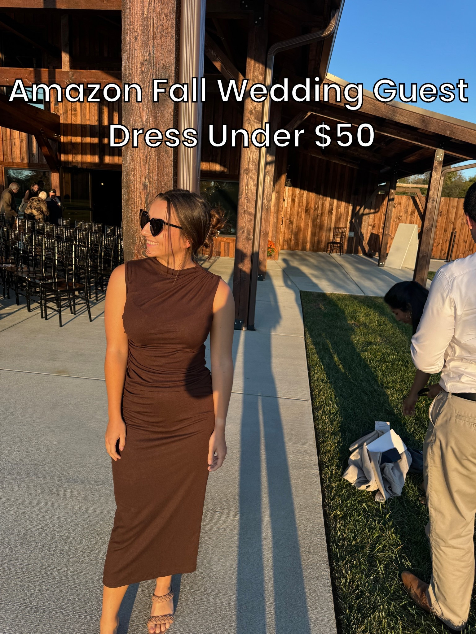 Flattering and comfortable wedding guest dress. 5’2 and I’m wearing a small. Amazon find 

#LTKWedding #LTKFindsUnder50