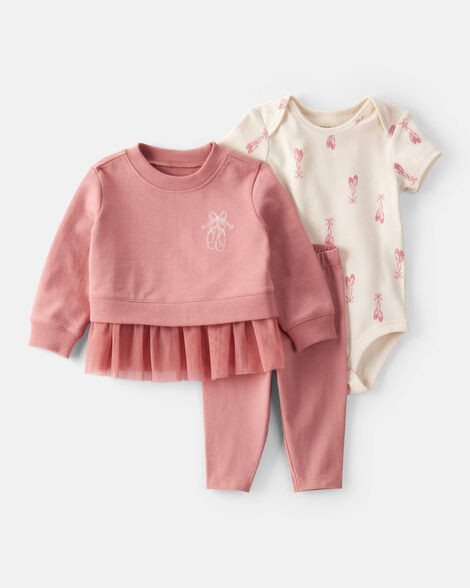 Baby 3-Piece Ballet Little Pullover Set - Pink/Ivory | Carter's Inc