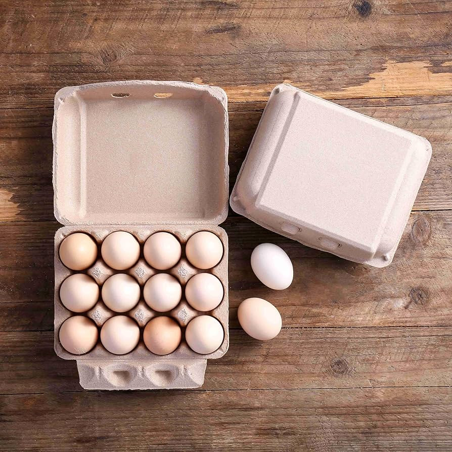 Vintage Egg Cartons 30 Pack, Blank Natural Paper Pulp Square Dozen Egg Cartons Eggs, Classical 3x... | Amazon (US)