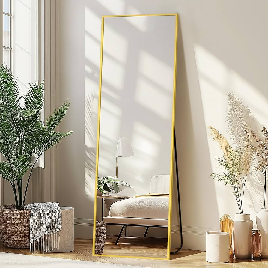 Delma Full Length Mirror,Large Floor Mirror with Aluminum Frame for Bedroom, Bathroom, Living Roo... | Amazon (US)