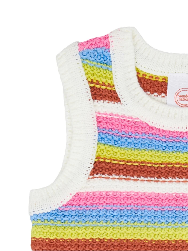 Wonder Nation Toddler Girl Crochet Tank and Short Set, Sizes 12M-5T | Walmart (US)
