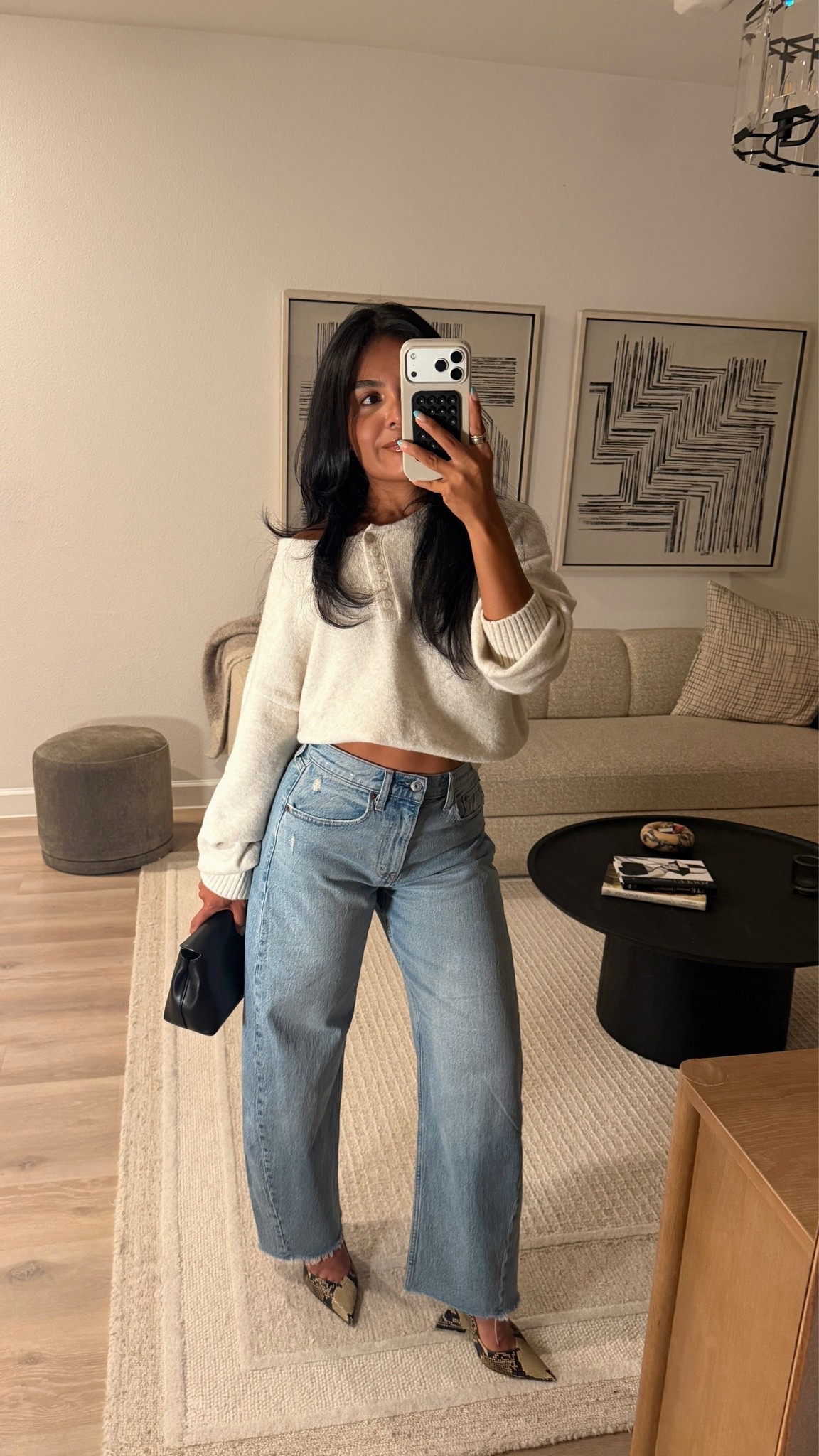 Size 26 barrel jeans! XS sweater