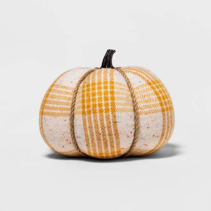 5.5" Harvest Tweed/Plaid Speckle Fabric Wrapped Pumpkin - Hyde & EEK! Boutique™ | Target