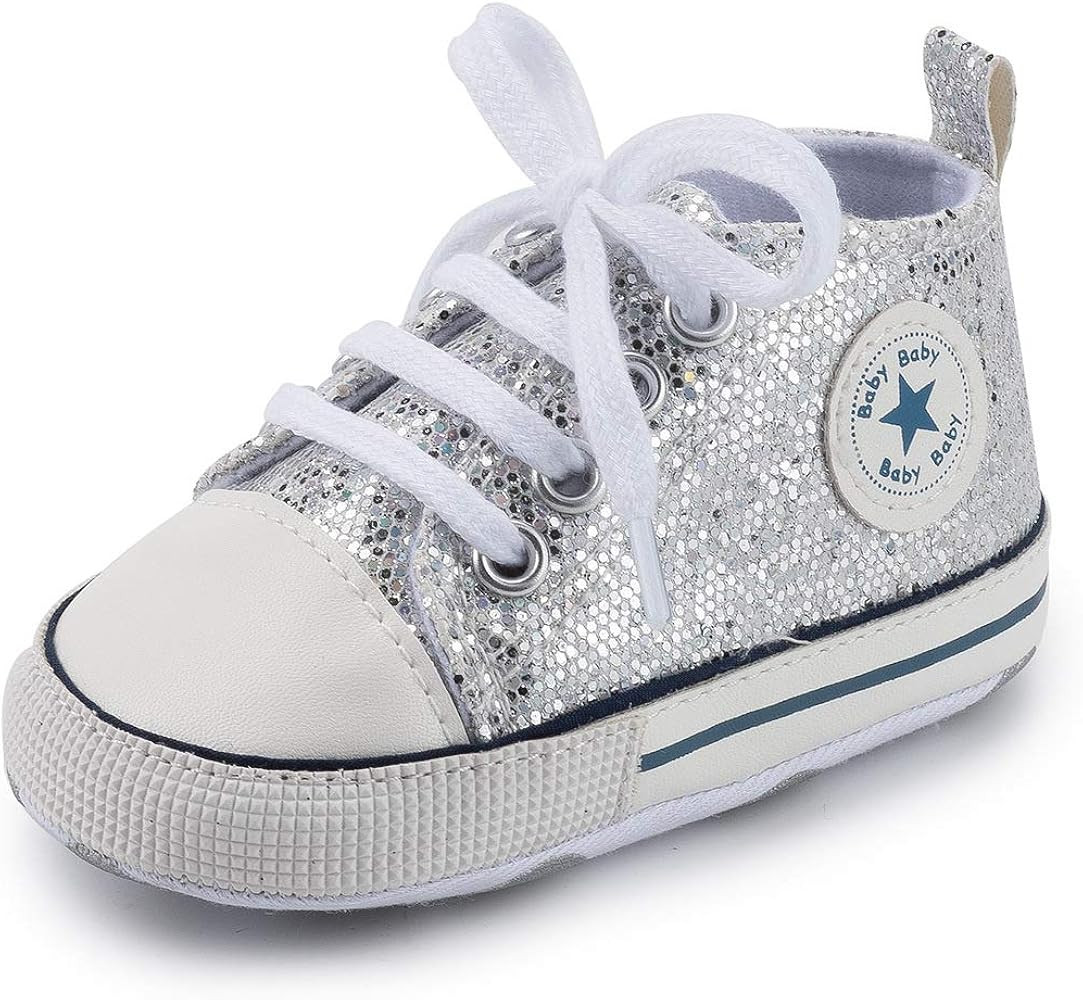 Unisex Baby Girls Boys Canvas High-top Shoes, Newborn Infant Anti-Slip Soft Sole Frist Walking Br... | Amazon (US)