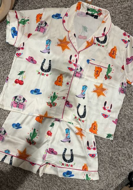Nasty Gal Pajamas Set! How cute is this cowboy pajama set! 

Satin Pajamas | Cowgirl | Pajama Set

#LTKhome #LTKSeasonal #LTKfindsunder50