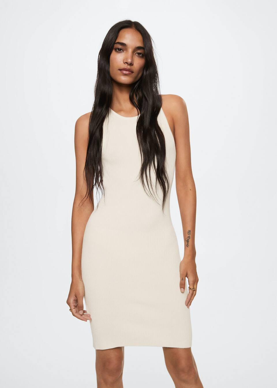 Side slit knit dress | MANGO (US)