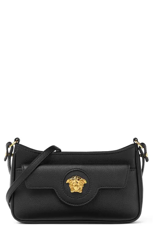 Versace Mini Medusa Leather Shoulder Bag in Black Versace Gold at Nordstrom | Nordstrom
