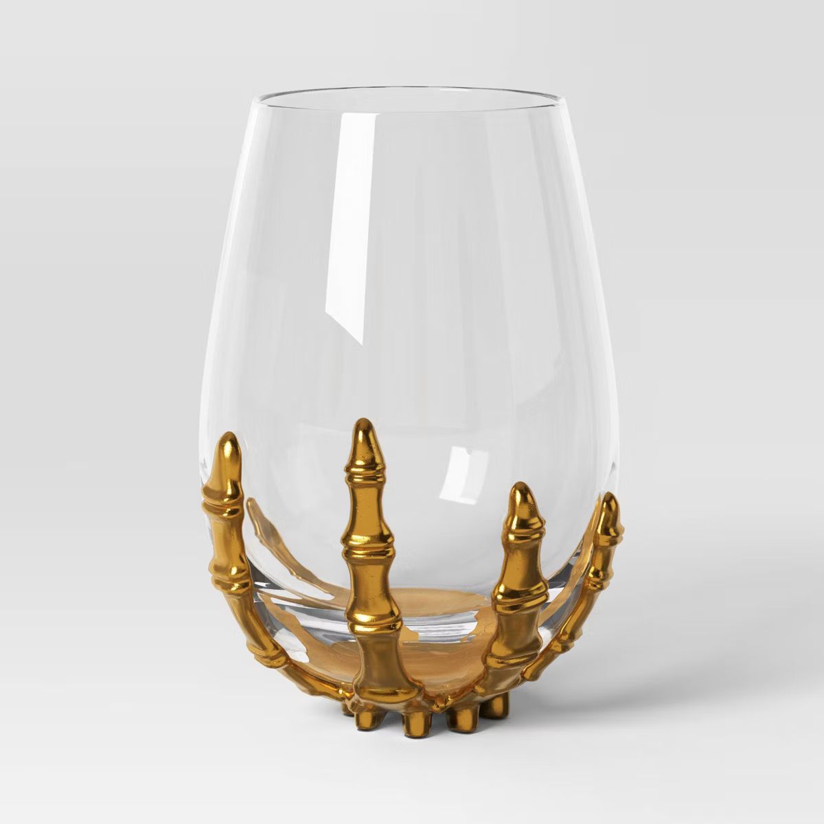 15.36oz Halloween Skeleton Wine Glass Gold - Threshold™ | Target