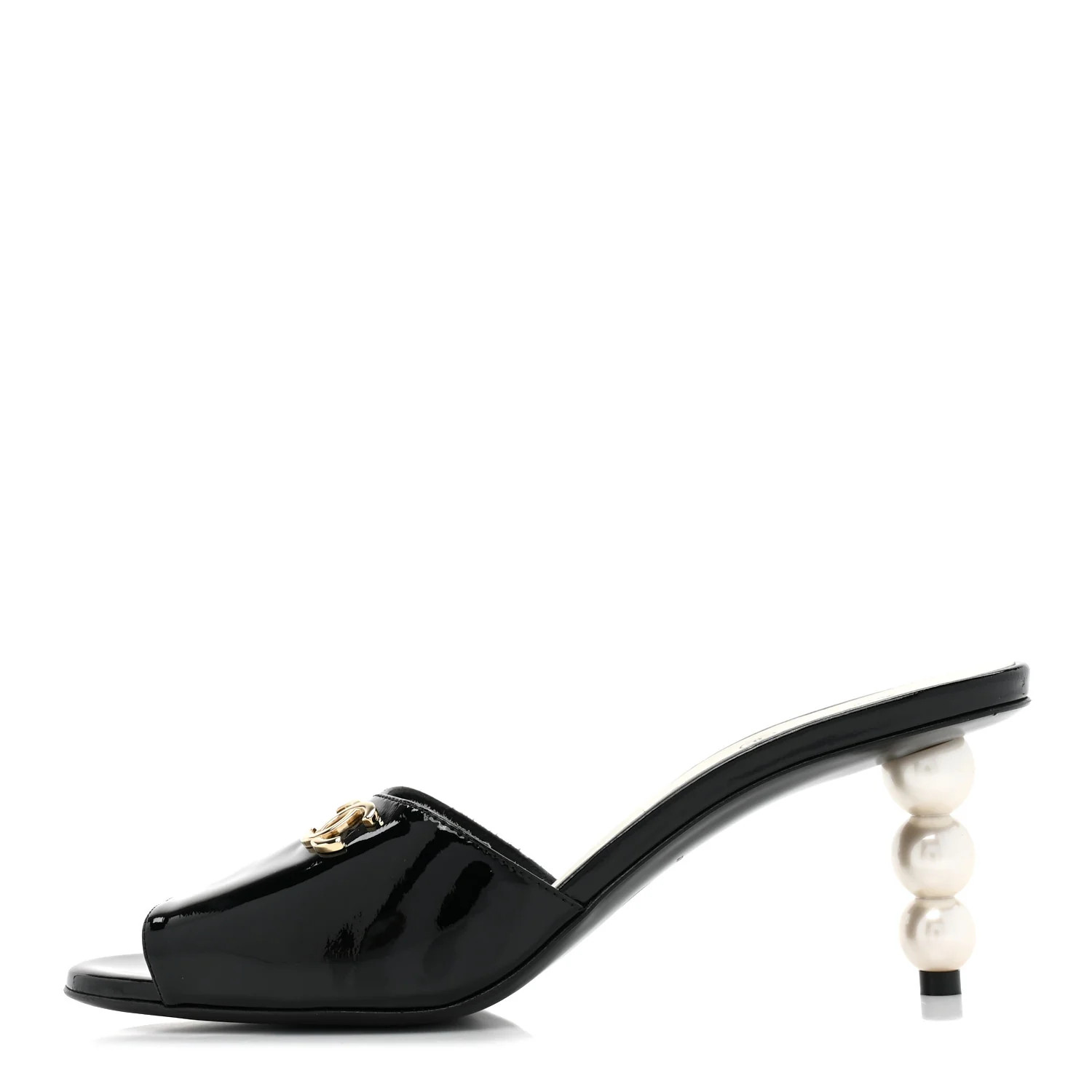 Patent Lambskin Pearl Mules 38 Black | FASHIONPHILE (US)