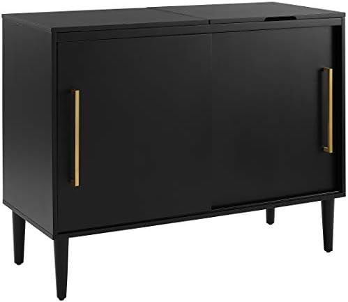 Crosley Furniture Everett Mid-Century Modern Media Console, Matte Black | Amazon (US)