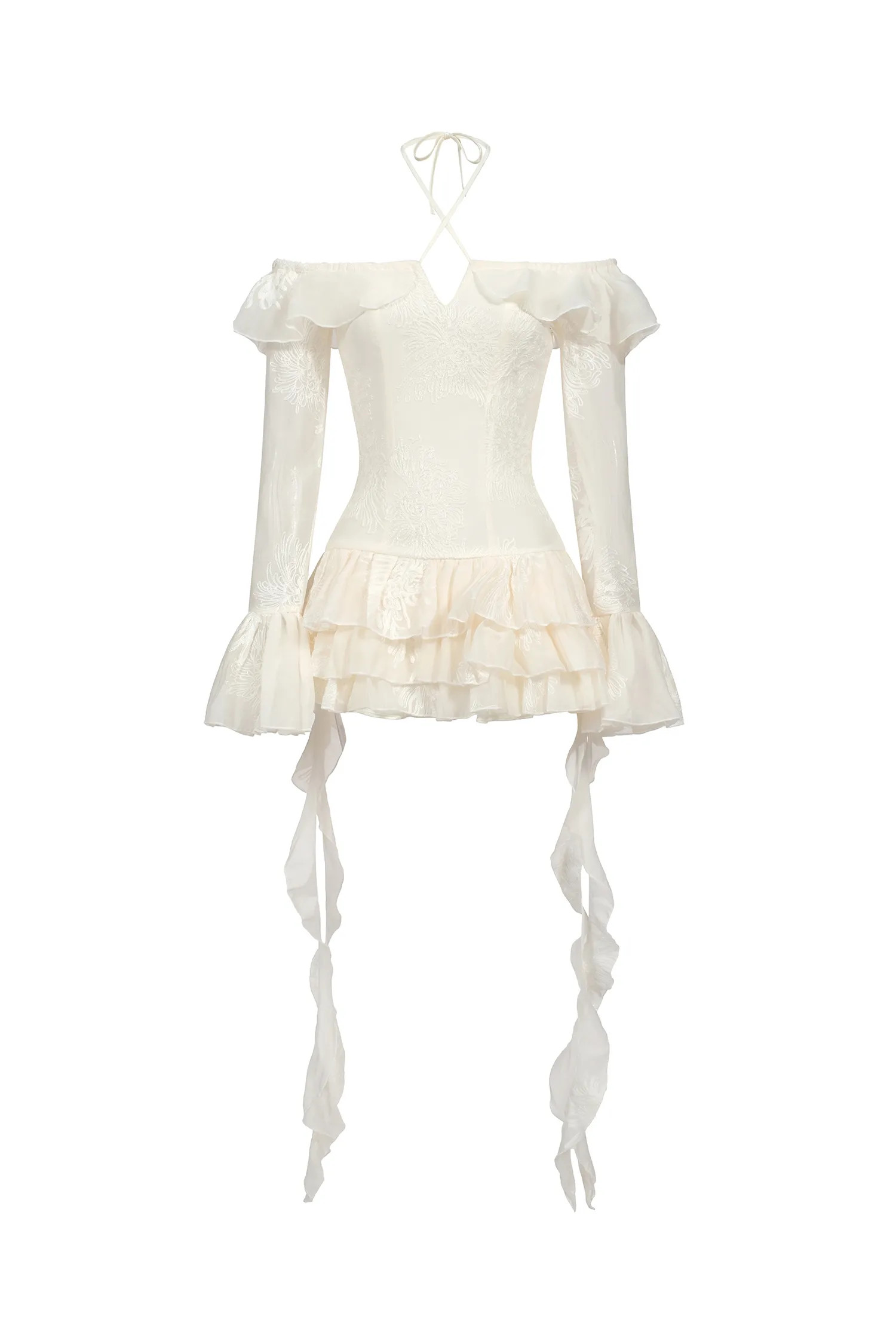 Wenie Off-the-Shoulder Long Sleeve Flounce Mini Dress | Bellabarnett Affiliate Marketing