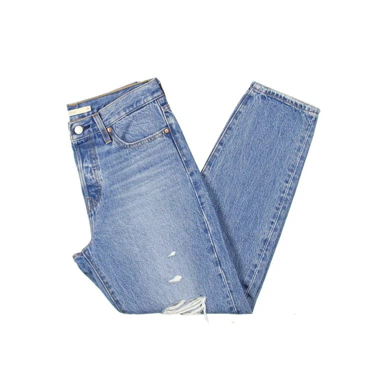 Levi's Womens Wedgie Icon Distressed Button Fly Tapered Leg Jeans | Walmart (US)