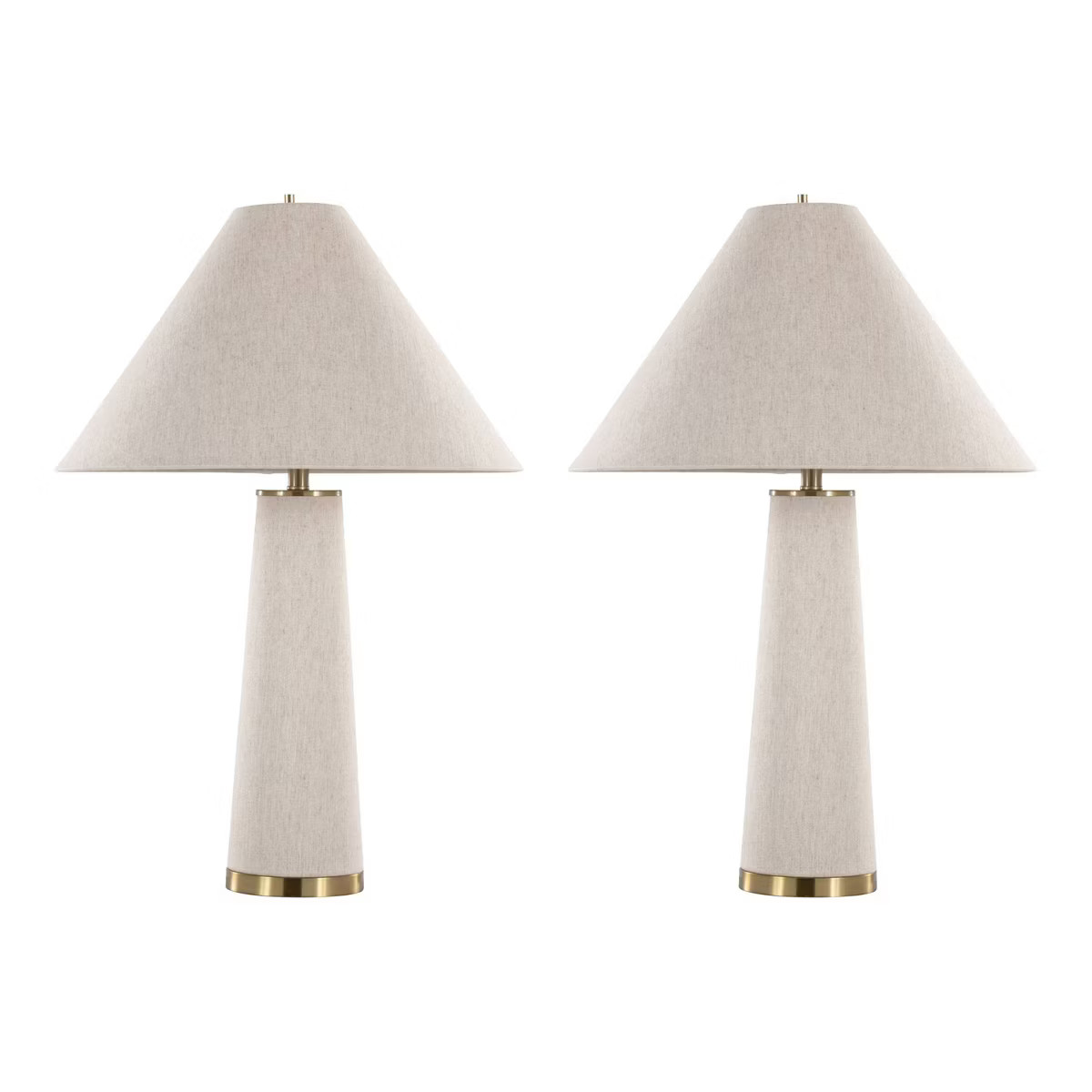 LumiSource Set of 2 Kona 28" Contemporary Table Lamp in Brass Metal and Natural Linen from Grandv... | Target
