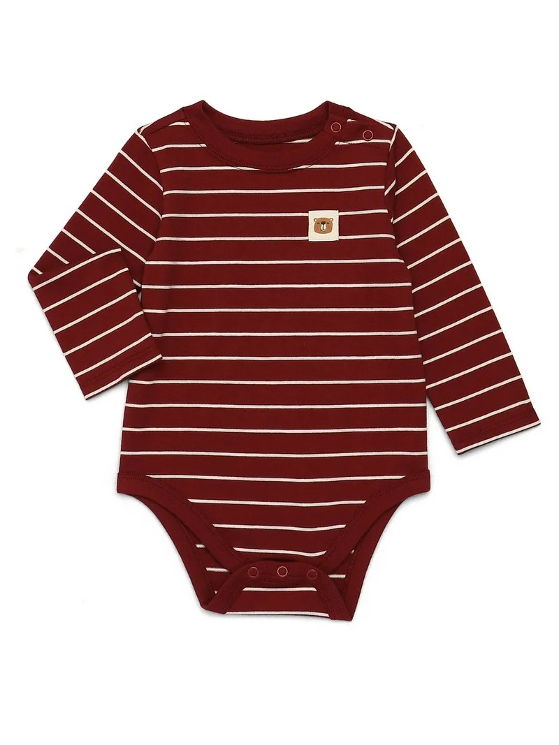 Garanimals Baby Boy Striped Bodysuit with Long Sleeves, Sizes 0M-24M | Walmart (US)