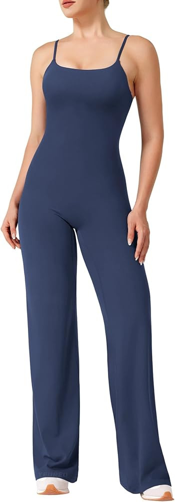 YEOREO VitaWeave Jumpsuits for Women Wide Leg Sleeveless Adjustable Strap Romper Square Neck Yoga... | Amazon (US)