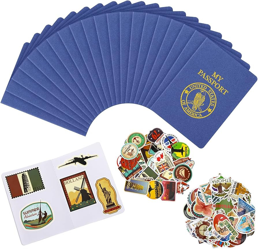 20 Pcs Blank Passport Notebook, 200pcs Travel Journal Sticker, Fake Passport for Kids 5.5x3.9 Inc... | Amazon (US)