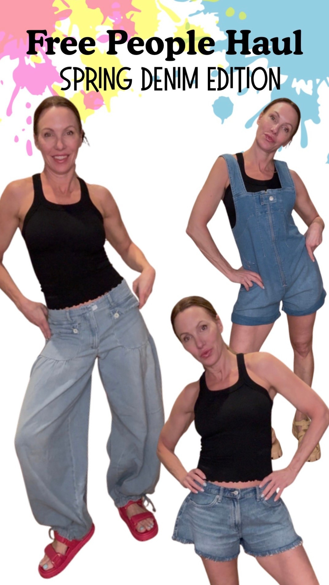 Denim pieces I just picked up… perfect for spring!  I sized up one to a 28 in the jeans and the shorts… wearing my typical size small in the onesie ❤️ 

#LTKSeasonal #LTKOver40 #LTKootd