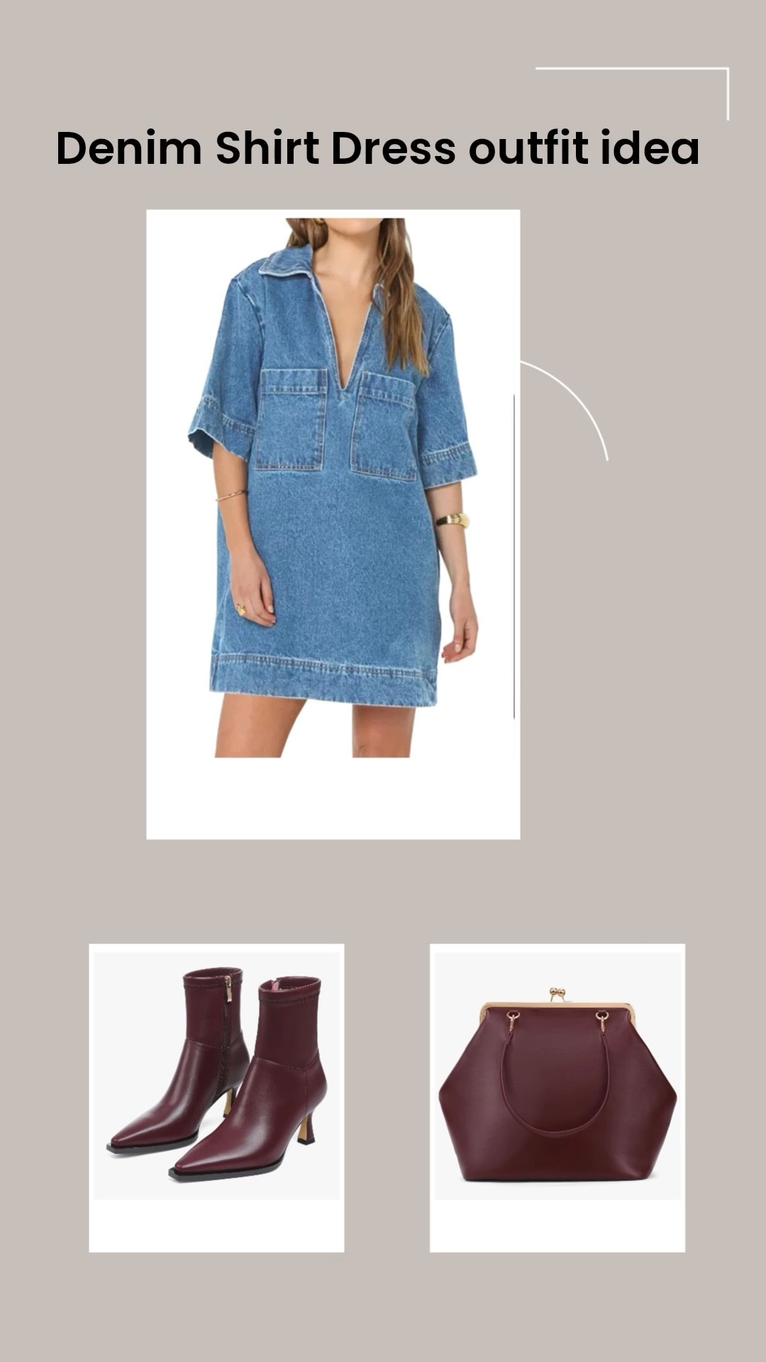 A denim shirt dress is one of the easiest pieces to style for spring.
I paired this collared mini dress with pointed toe ankle boots and a structured top handle handbag for a polished, everyday look.

Perfect for brunch, work, or date night — effortless style that feels modern, feminine, and timeless.

Shop the full outfit linked here on LTK.

#LTKgrwm #LTKOver40 #LTKootd