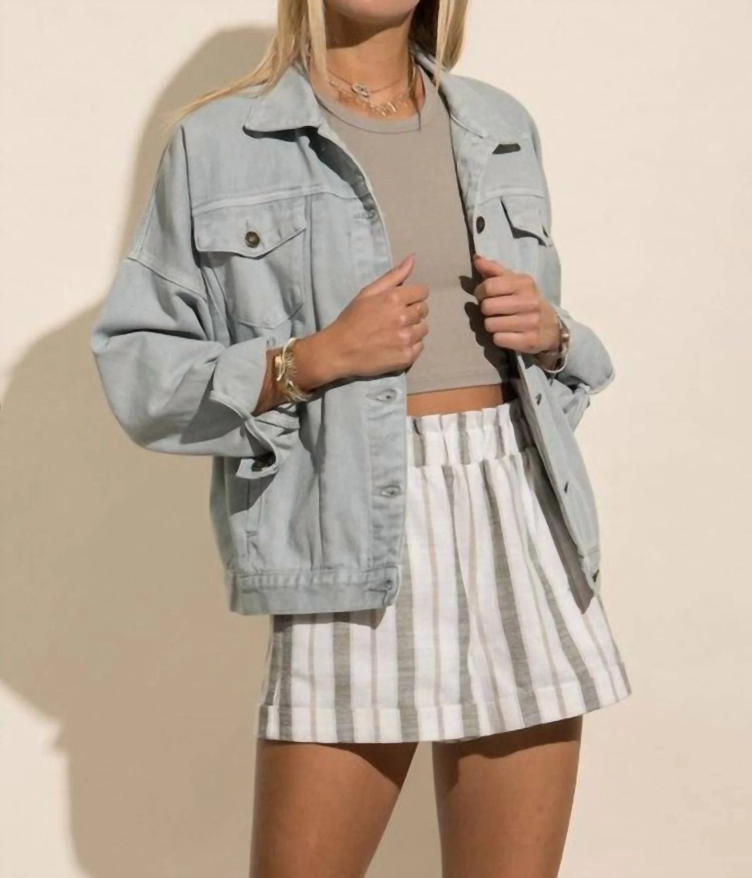 Denim Jacket In Powder Blue | Shop Simon
